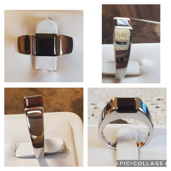 (John) Genuine 2ct Garnet Mens Ring Size 8 - Picture 3 of 8